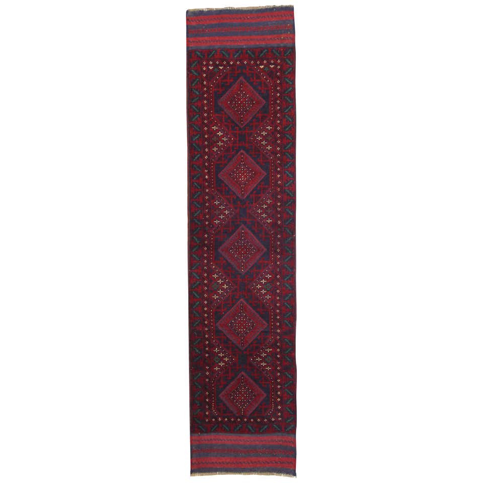 Vintage Oriental Runner Rug Red Traditional Runners Handmade Carpet ...