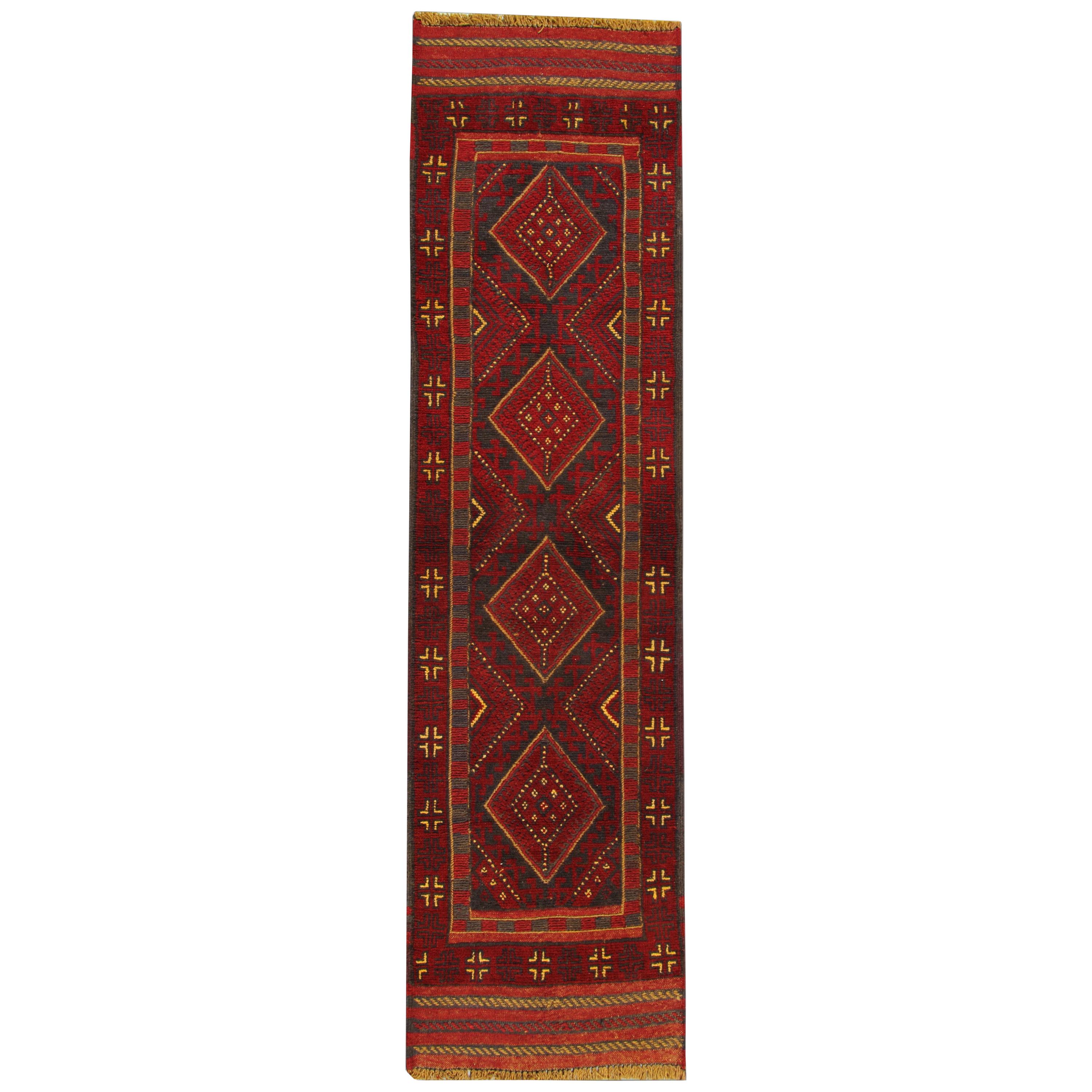 Vintage Oriental Rug Runner Red Traditional Handmade Carpet Runners Afghan Rugs