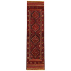 Vintage Oriental Rug Runner Red Traditional Handmade Carpet Runners Afghan Rugs