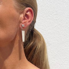 Pendientes colgantes de plata vinatage de Sigurd Persson Año de fabricación 1953