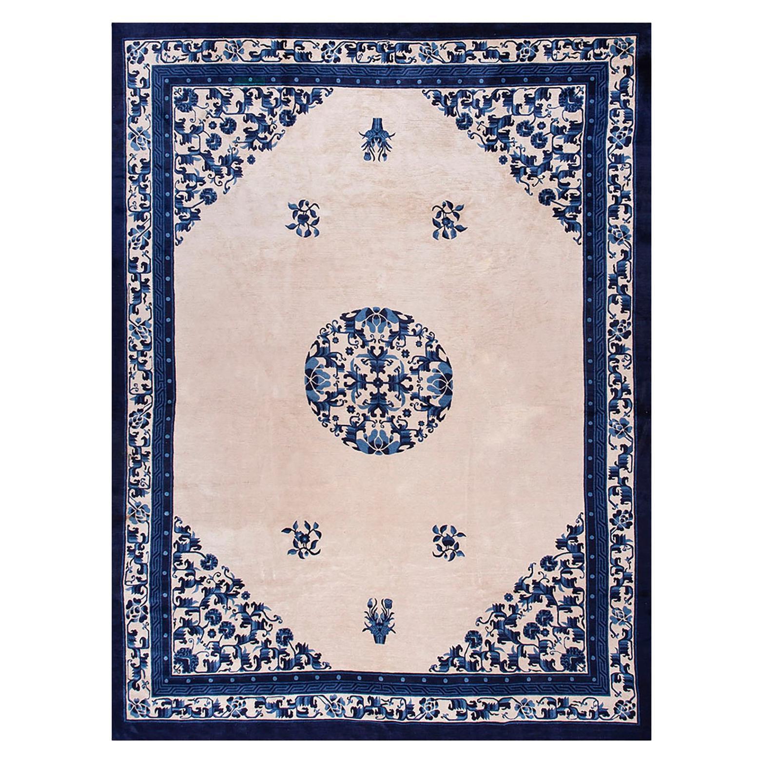 Vinatge 1980s Chinese Peking Carpet 9'x 12'
