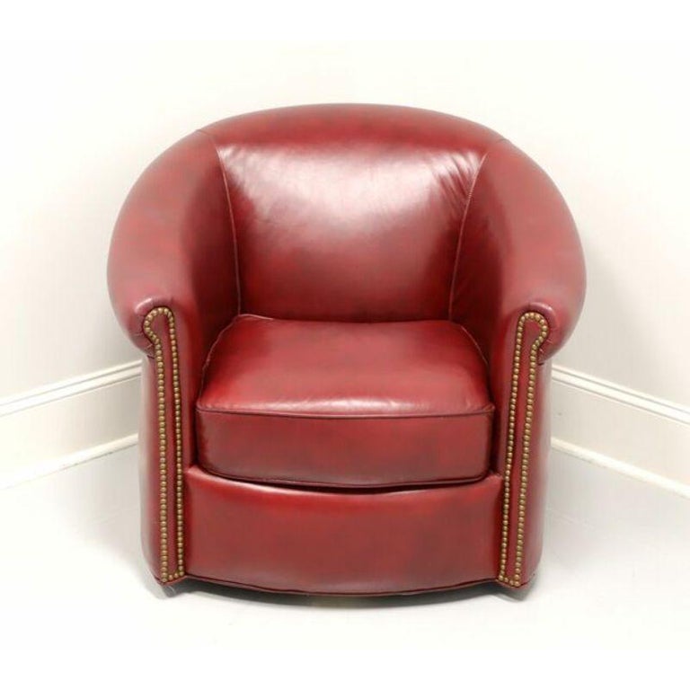 BRADINGTON YOUNG Leather Swivel Club Chair at 1stDibs