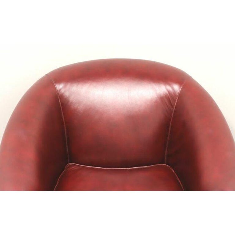 BRADINGTON YOUNG Leather Swivel Club Chair at 1stDibs