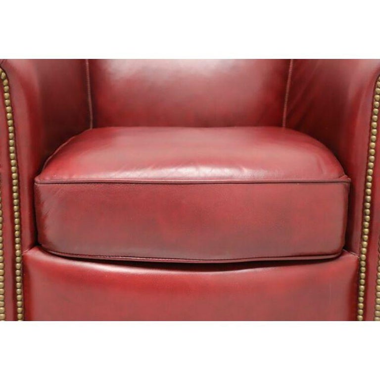 BRADINGTON YOUNG Leather Swivel Club Chair at 1stDibs