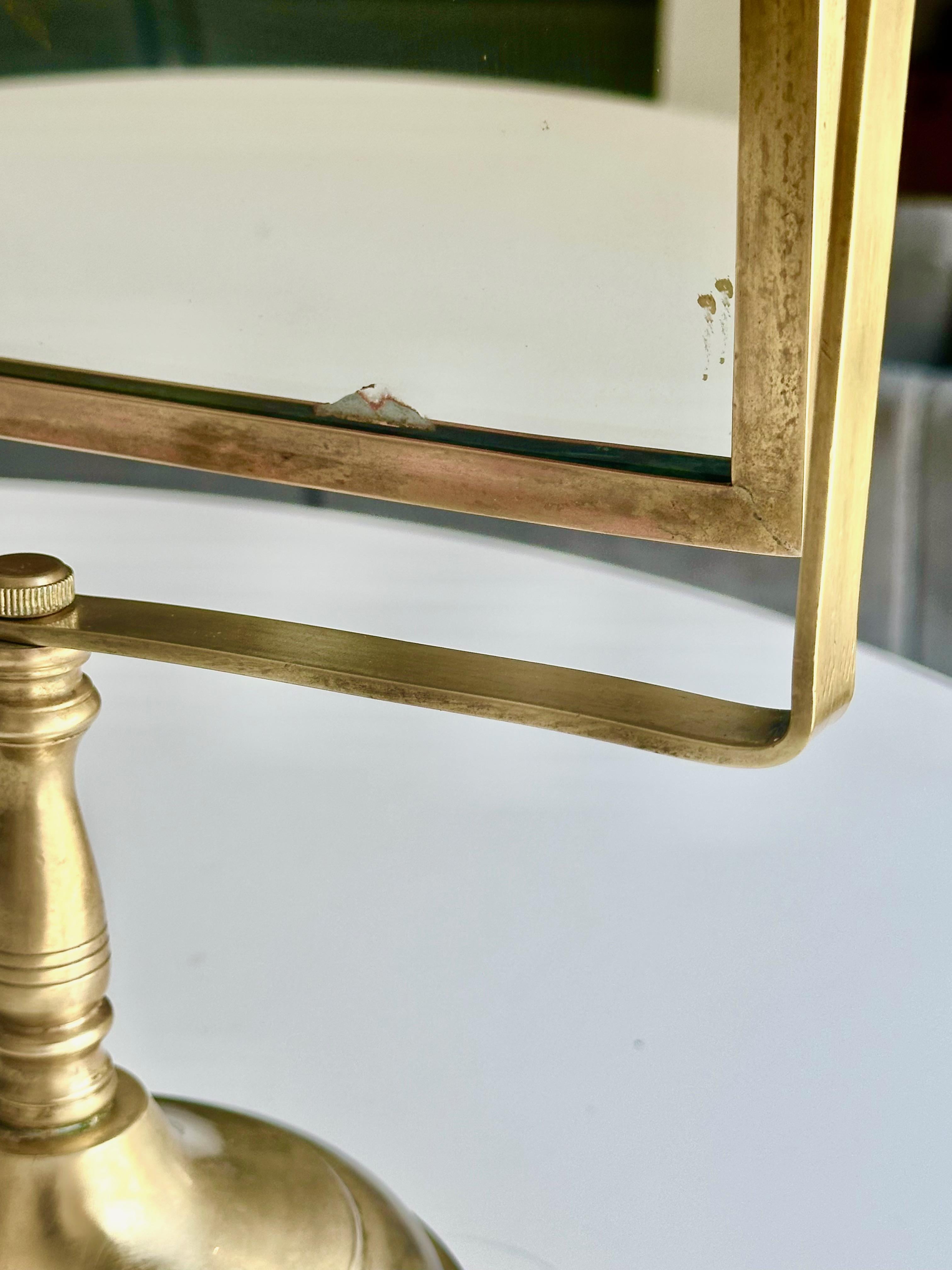 Vinatge Brass Swivel Mirror Vanity Table Mirror For Sale 6