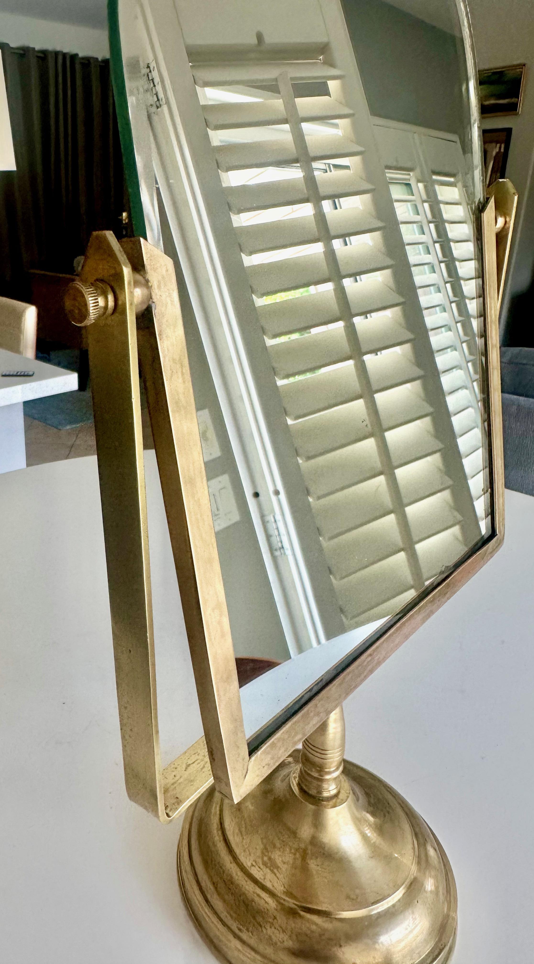 Vinatge Brass Swivel Mirror Vanity Table Mirror For Sale 8