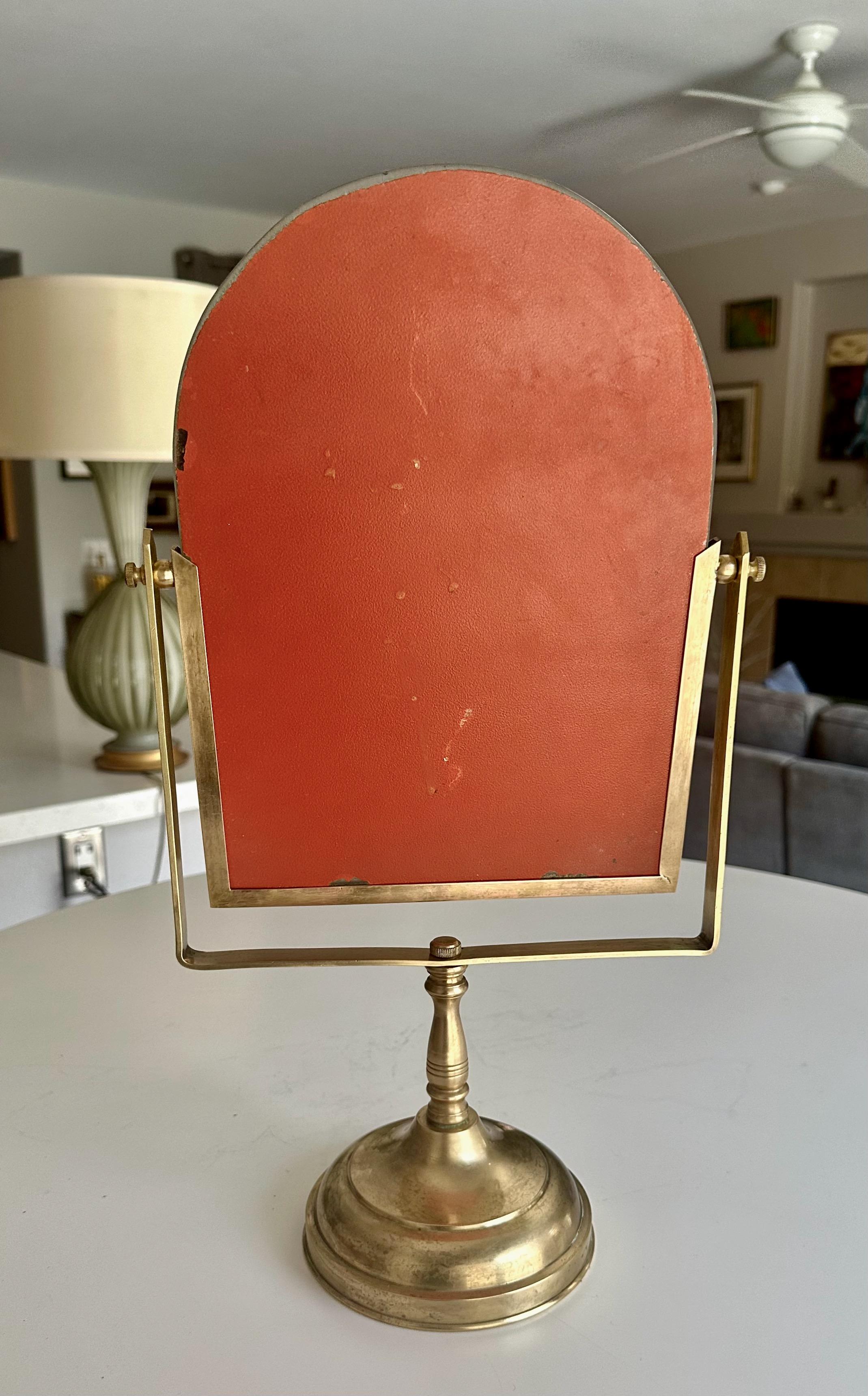 Vinatge Brass Swivel Mirror Vanity Table Mirror For Sale 1