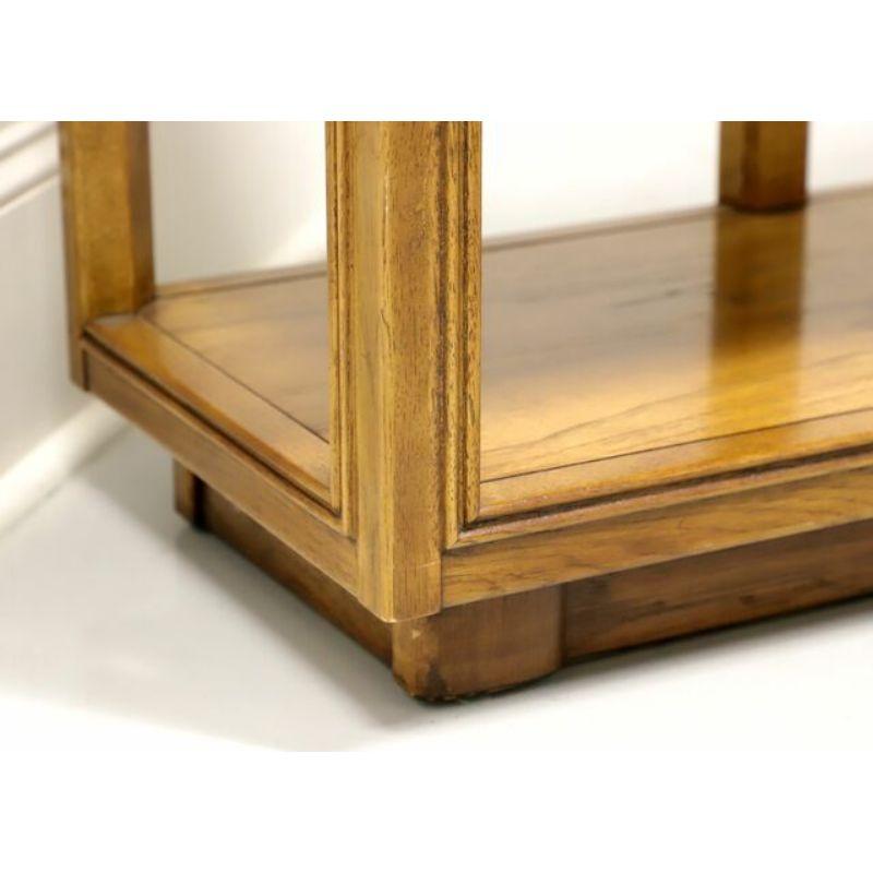 DREXEL HERITAGE Oak Campaign Style Console Table / Media Stand 1
