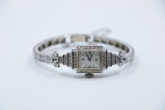 Vinatge Hamilton 14K Weißgold Diamant-Uhrarmband