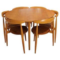 Vinatge Hans Wegner Teakwood Heart Dining Set