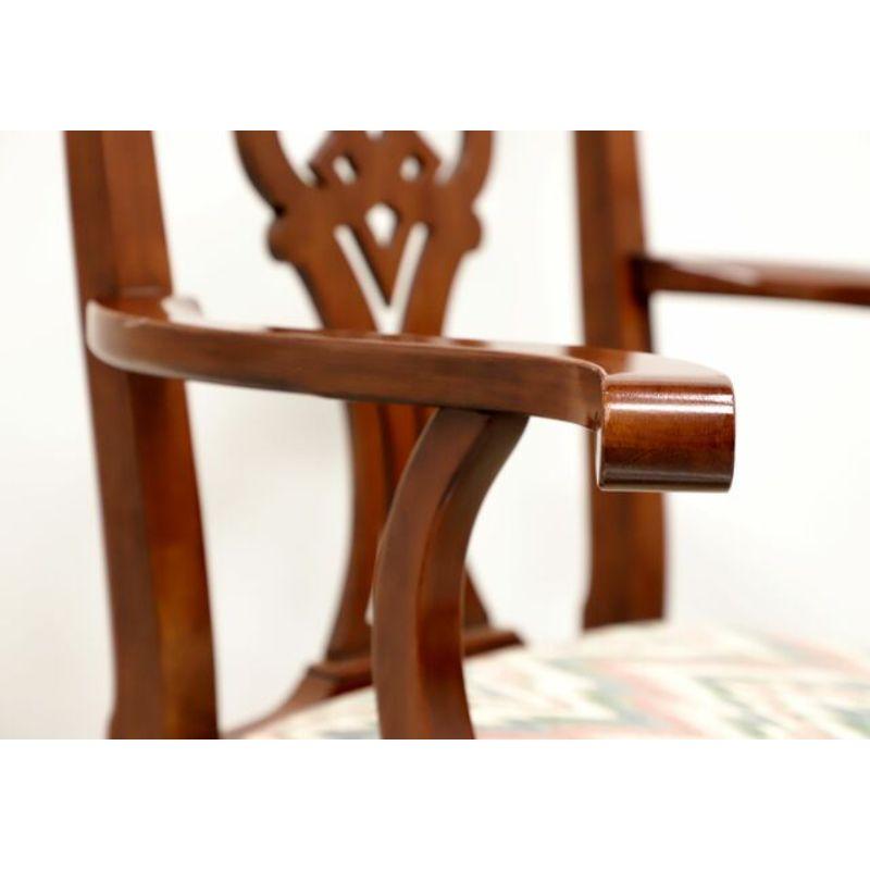 Chippendale HENKEL HARRIS 101A 24 Solid Wild Black Cherry Dining Armchairs - Pair For Sale