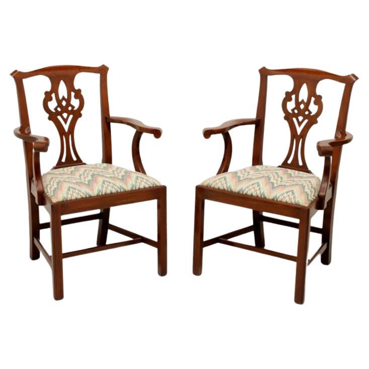 HENKEL HARRIS 101A 24 Solid Wild Black Cherry Dining Armchairs - Pair For Sale