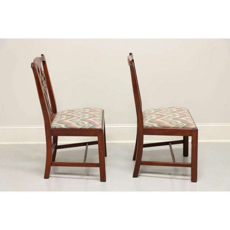 Chippendale HENKEL HARRIS 101S 24 Solid Wild Black Cherry Dining Side Chairs - Pair A