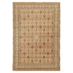 Vinatge Indian Indian Design/One Wool Rug Handmade in Light Brown Color (tapis de laine indien Design/One fait à la main)