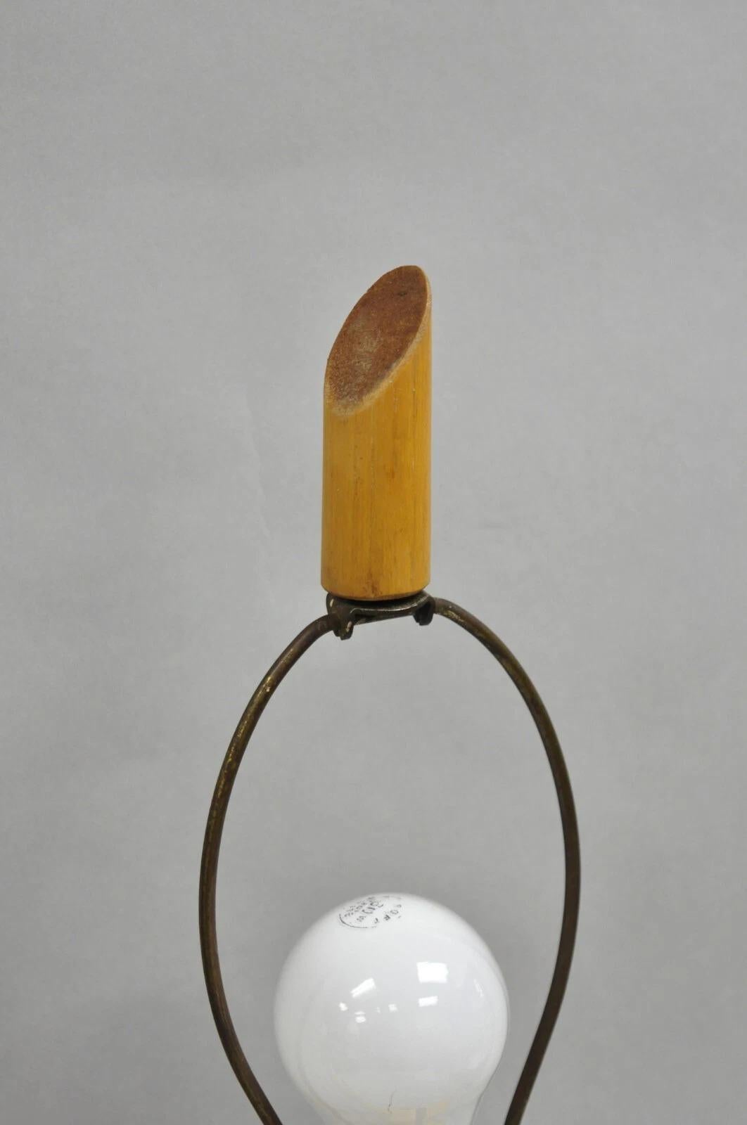Vinatge Mid Century Modern Bentwood Bamboo Tiki Rattan Hoop Table Lamps - a Pair en venta 4