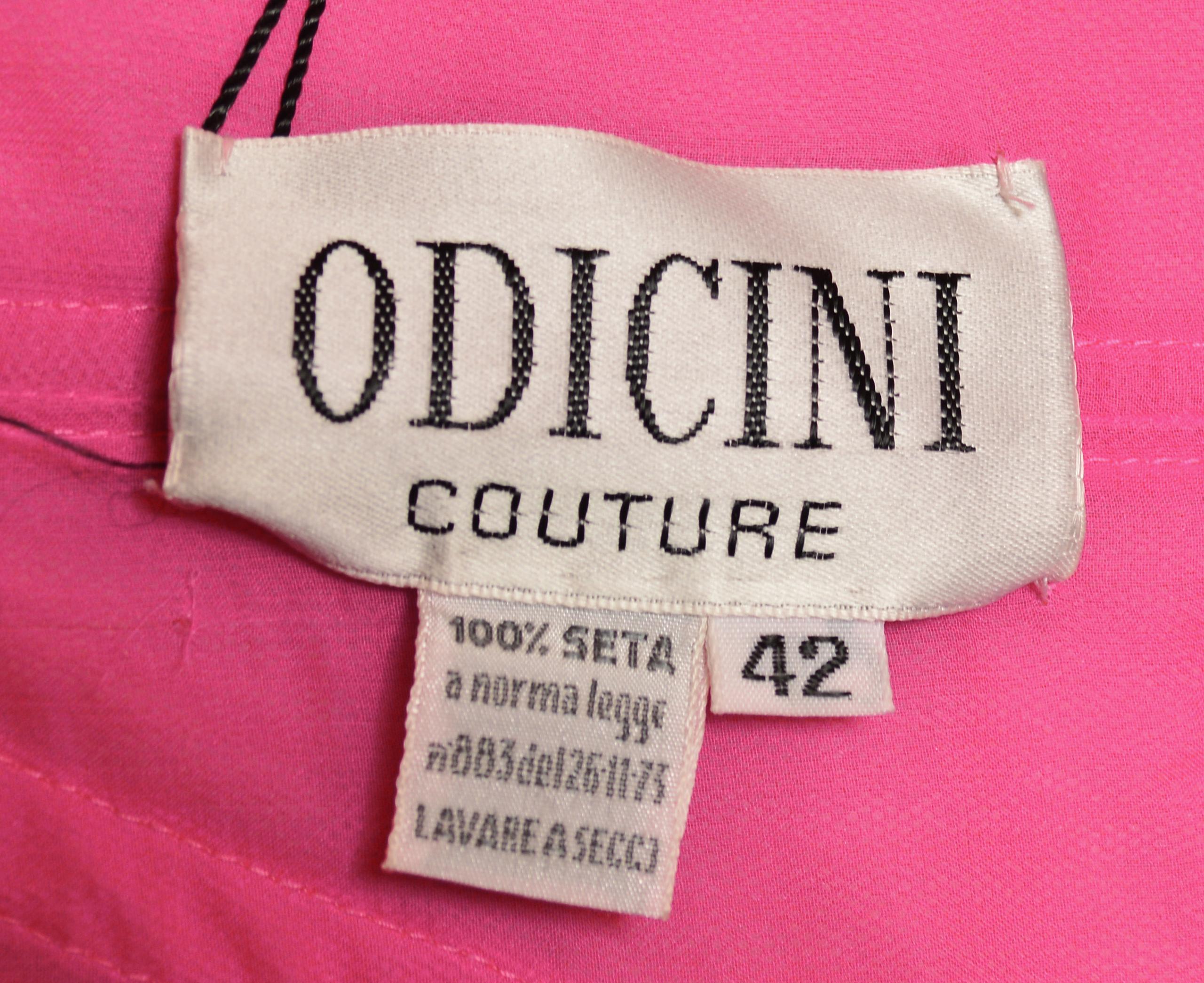 Vinatge Odicini Couture Silk Dress, 1980s In Good Condition For Sale In New York, NY