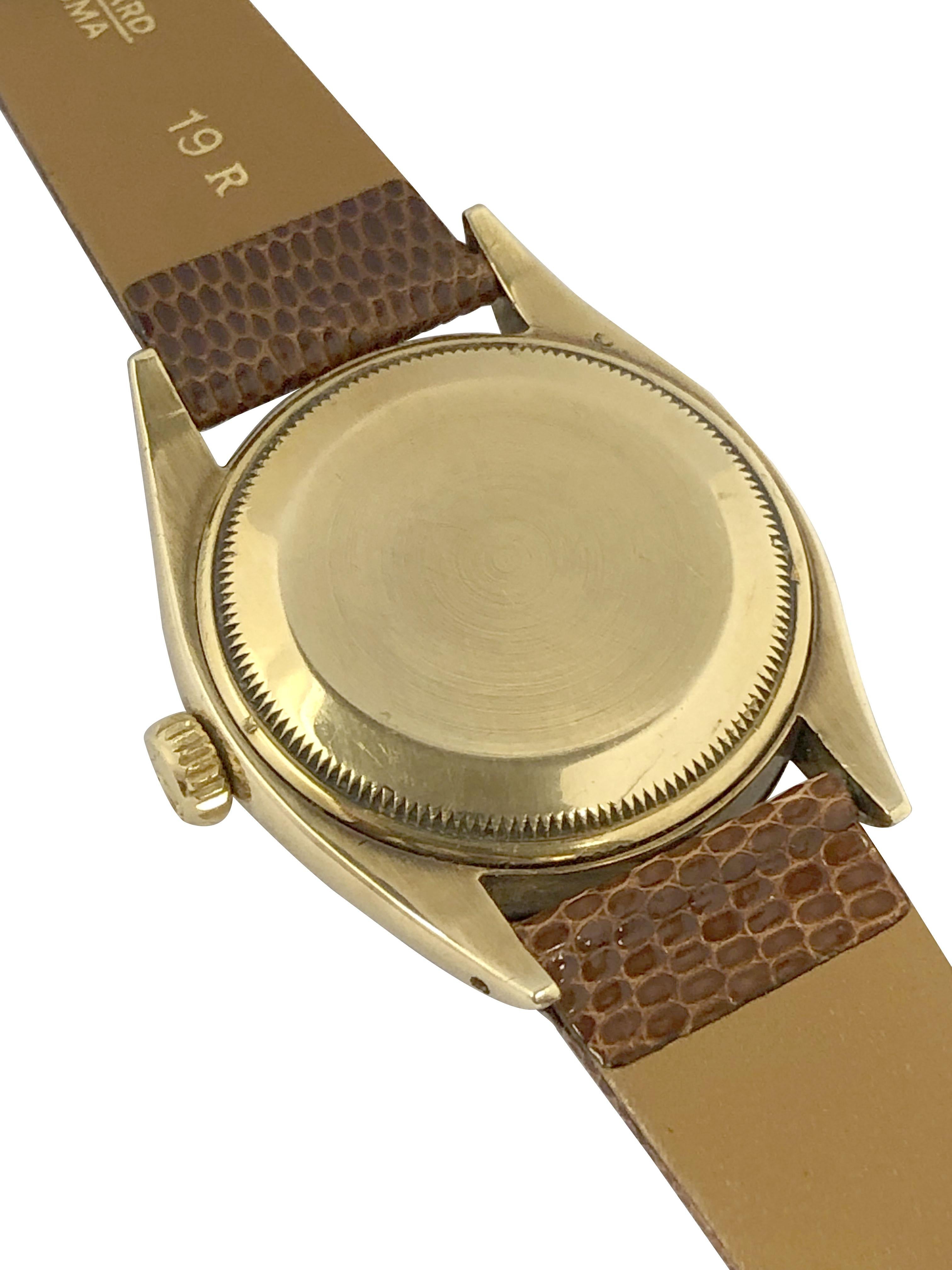 Women's or Men's Vinatge Rolex Zephyr Ref 6582 18k Yellow Gold Automatic Wrist Watch For Sale