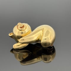 Vinatge Teddybär Pin 18k Gelbgold, Italien, Mara Buzio