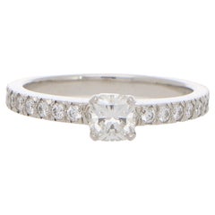 Vinatge Tiffany & Co. 'Novo' Cushion Cut 0.30ct Diamond Ring Set in Platinum