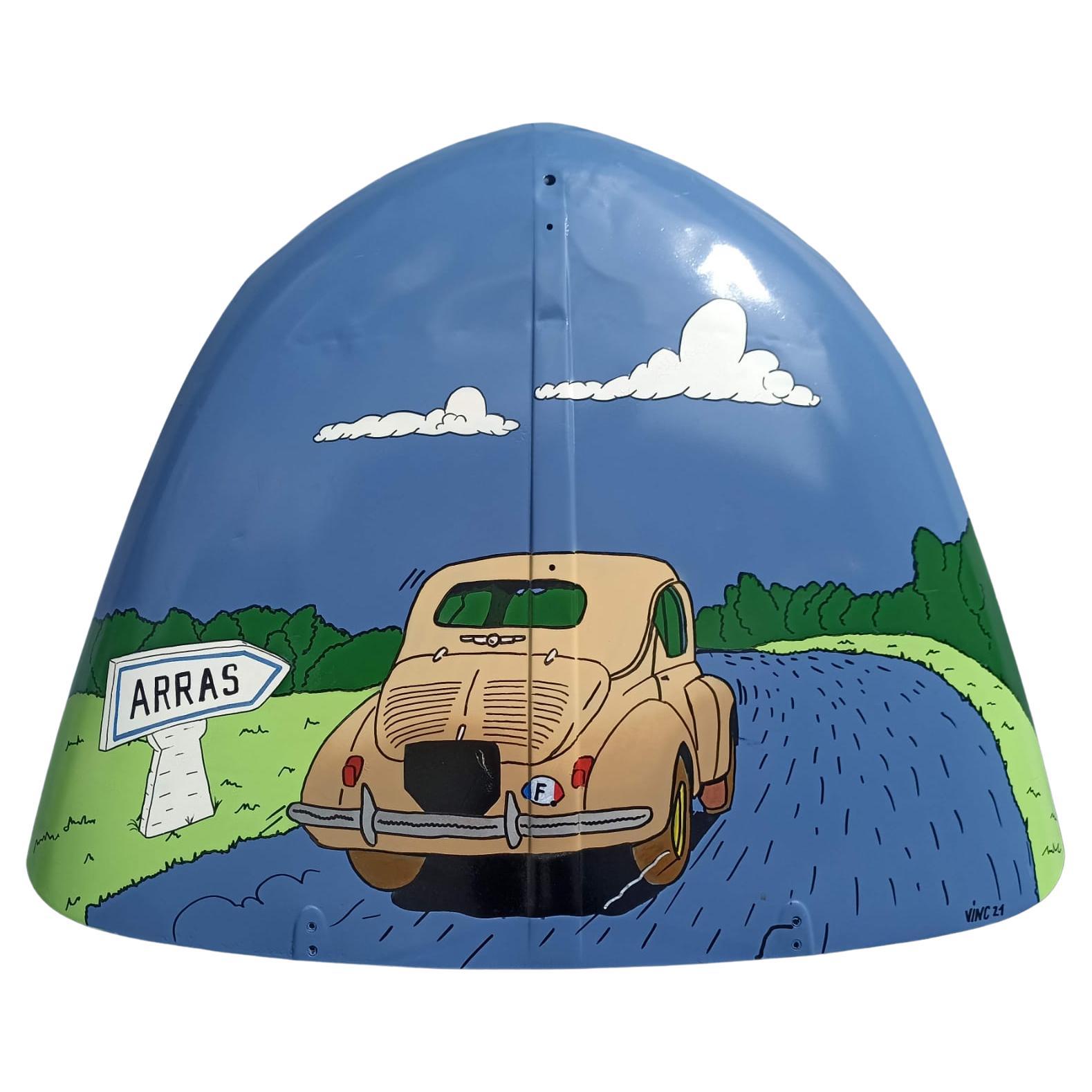 Vinc In einem 4CV zu Arras Acryl auf 4cv Bonnet aus Acryl