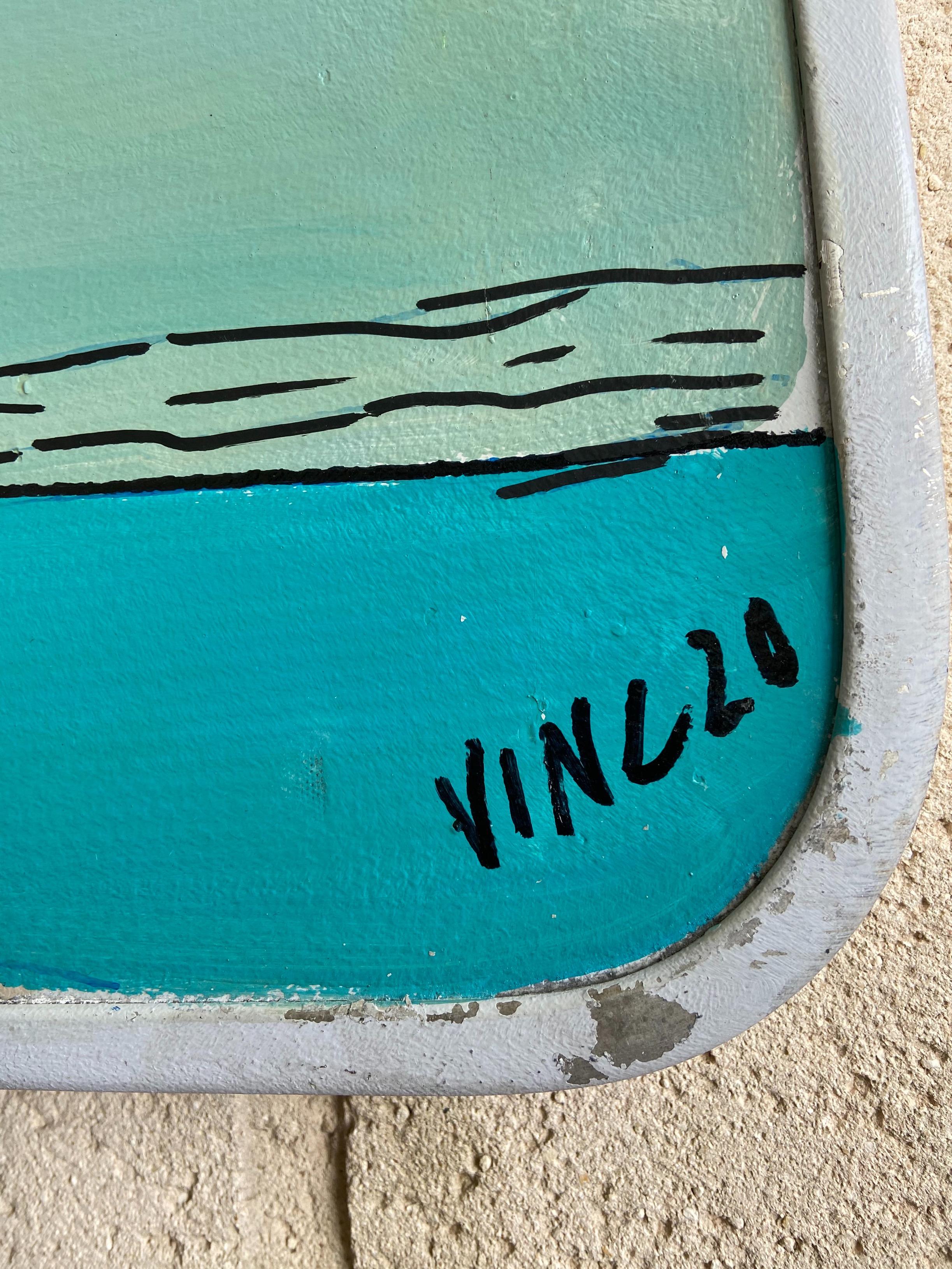 Modern VINC, Road Sign, Corto Maltese, 2000, Acrylic