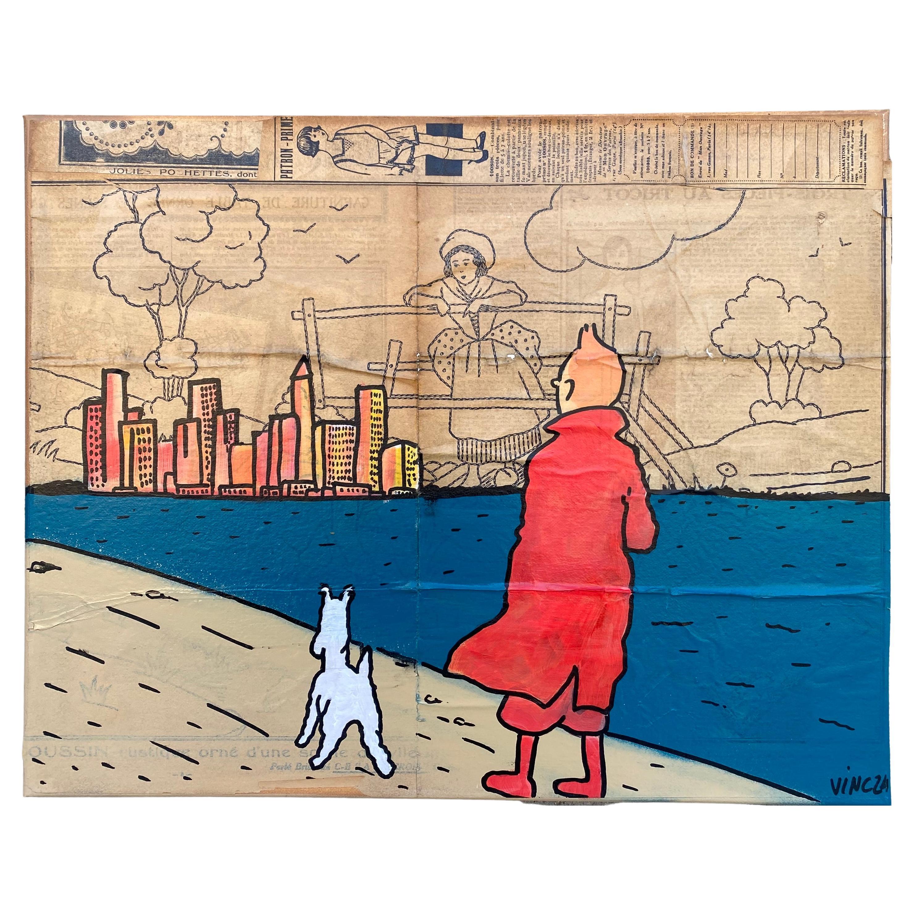 Vinc - Homenaje a tintín La contemplación de la pintura neoyorquina