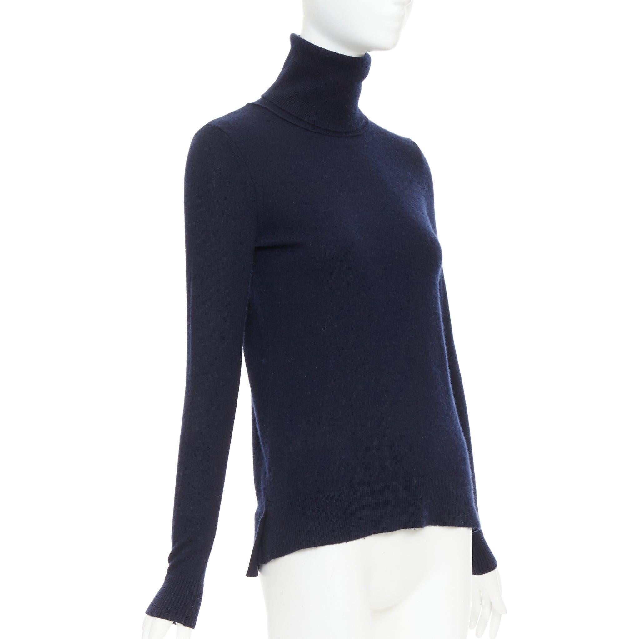 VINCE 100% Kaschmir navy langarm minimal  Rollkragenpullover XXS (Schwarz) im Angebot