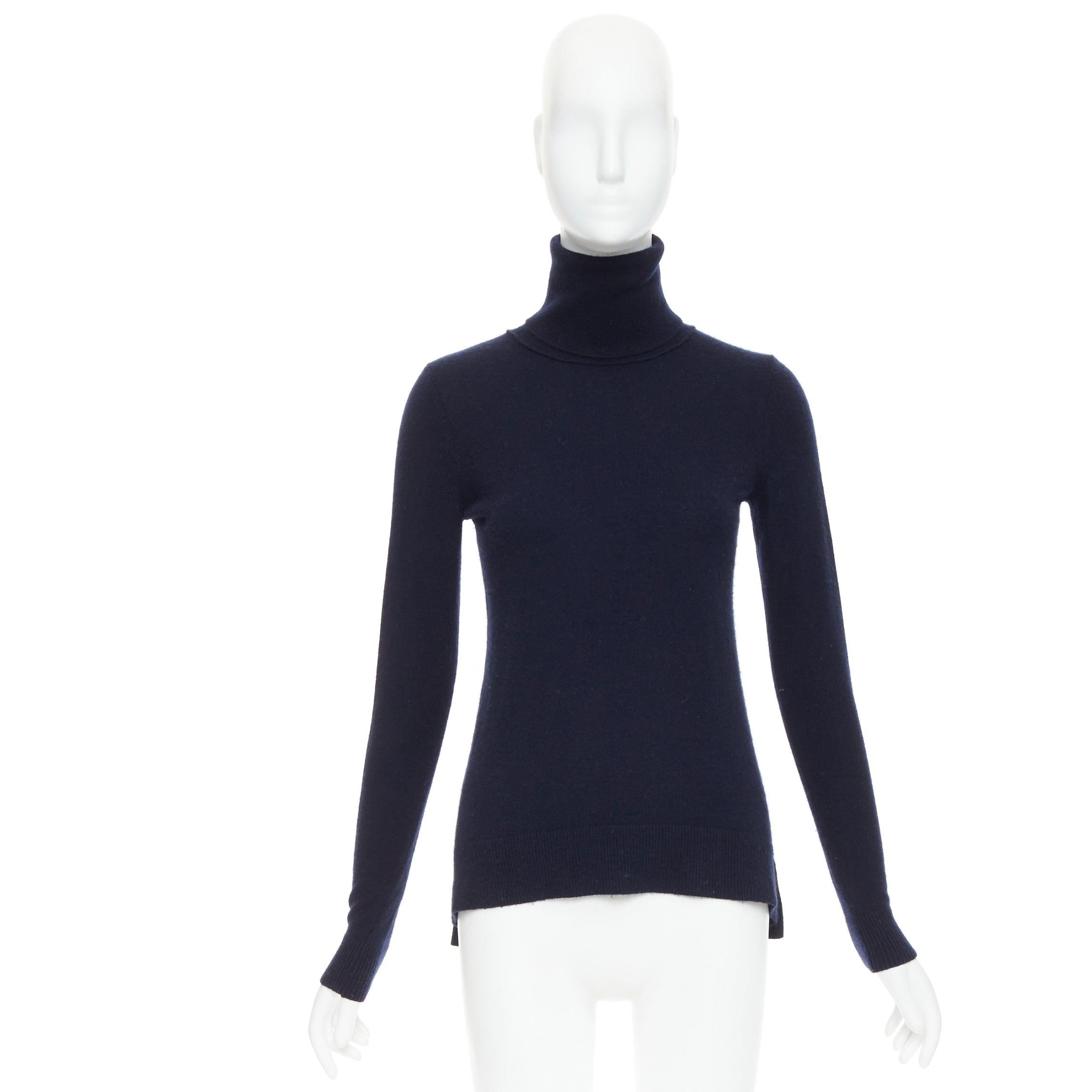 VINCE 100% Kaschmir navy langarm minimal  Rollkragenpullover XXS im Angebot 4