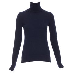 VINCE 100% cashmere navy a maniche lunghe minimal  maglione dolcevita XXS