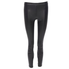 VINCE 100% leather classic black minimal stretchy skinny leg pants XS