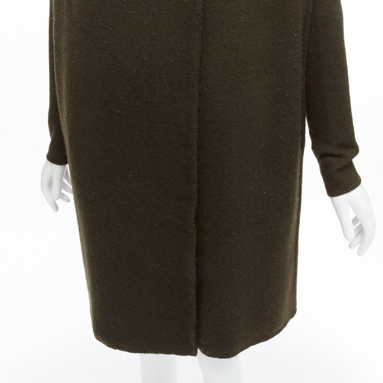 VINCE cardigan à col châle en laine de yak vert army XXS en vente 4