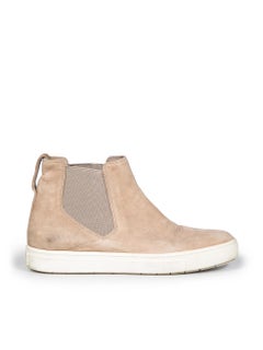 Vince Beige Suede Ankle Chelsea Boots Size IT 37.5