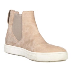 Vince Beige Suede Ankle Chelsea Boots Size IT 37.5