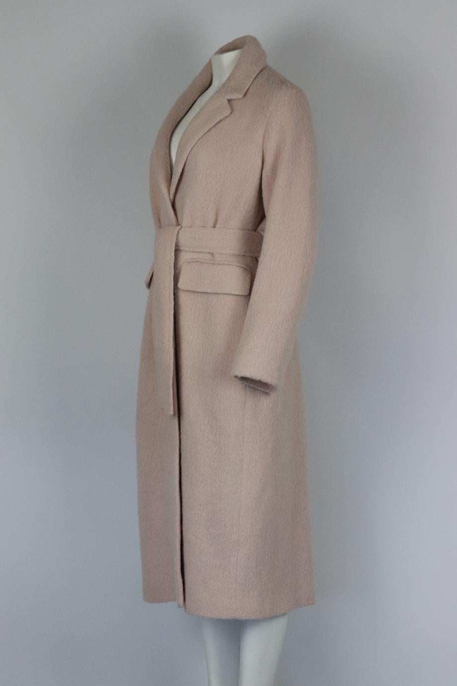 Vince Belted Brushed Wool Blend Coat Large at 1stDibs relaxed