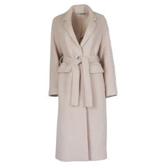 Vince Belted Brushed Wool Blend Coat Large