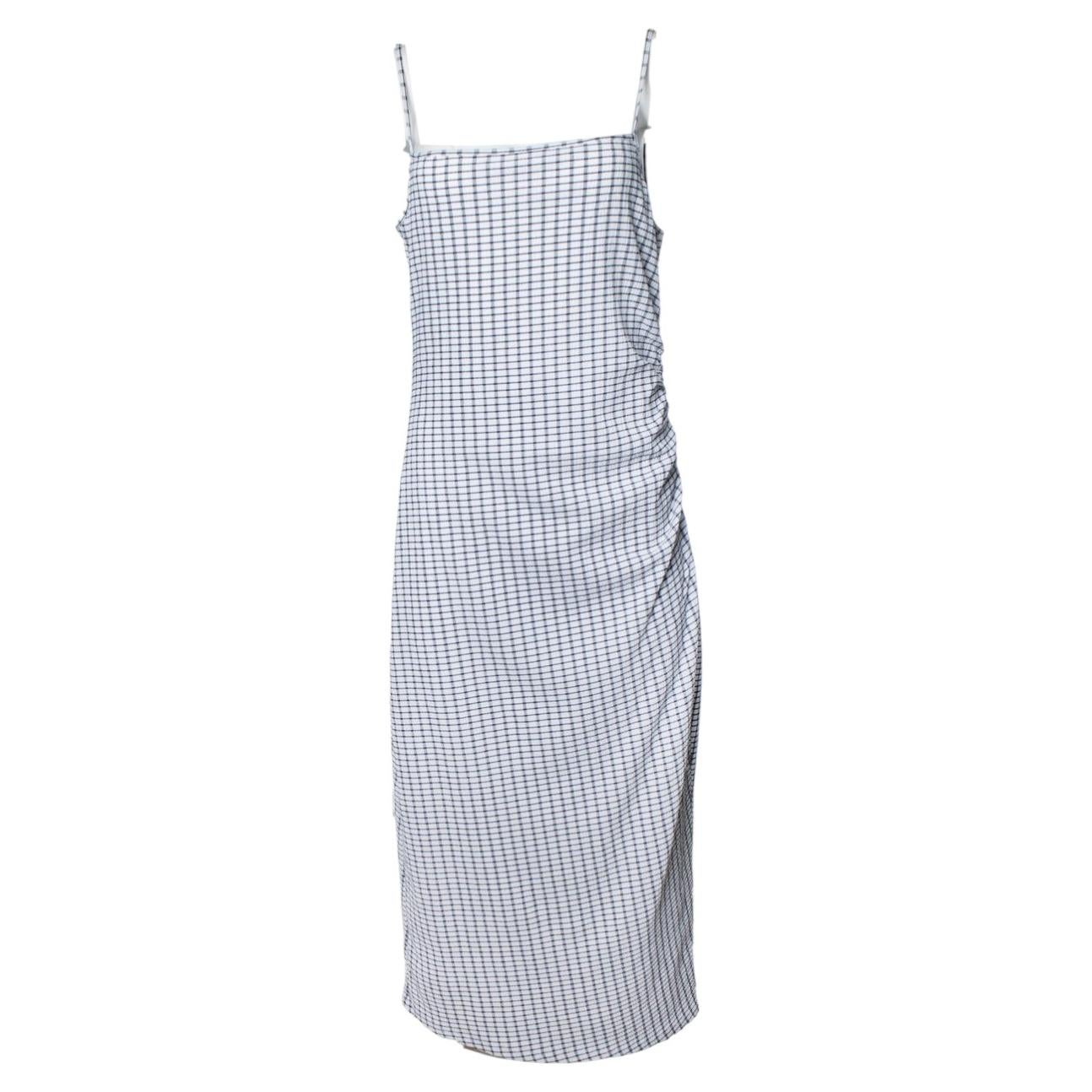 Vince, black and white striped spaghetti maxi dress