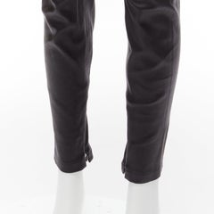 VINCE black genuine leather panelled back darts fitted moto leggings XS