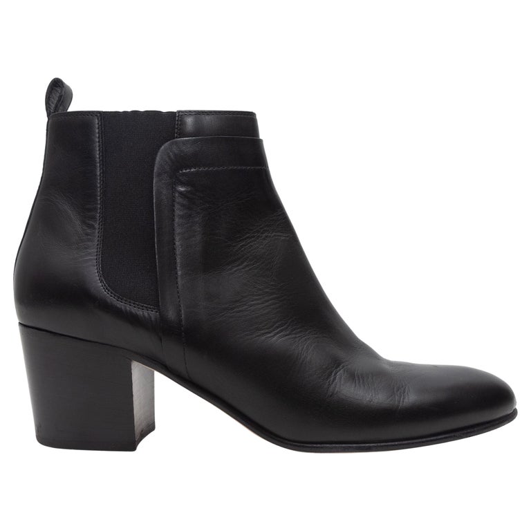 Vince Black Leather Ankle Boots For Sale at 1stDibs