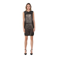 Vince Black Leather Panel Sleeveless Dress Size L