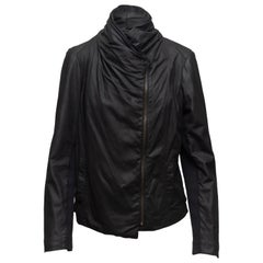 Vince Black Leather Zip-Up Jacket