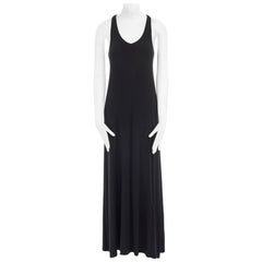 VINCE black micro modal spandex scoop neck sleeveless maxi casual dress XS