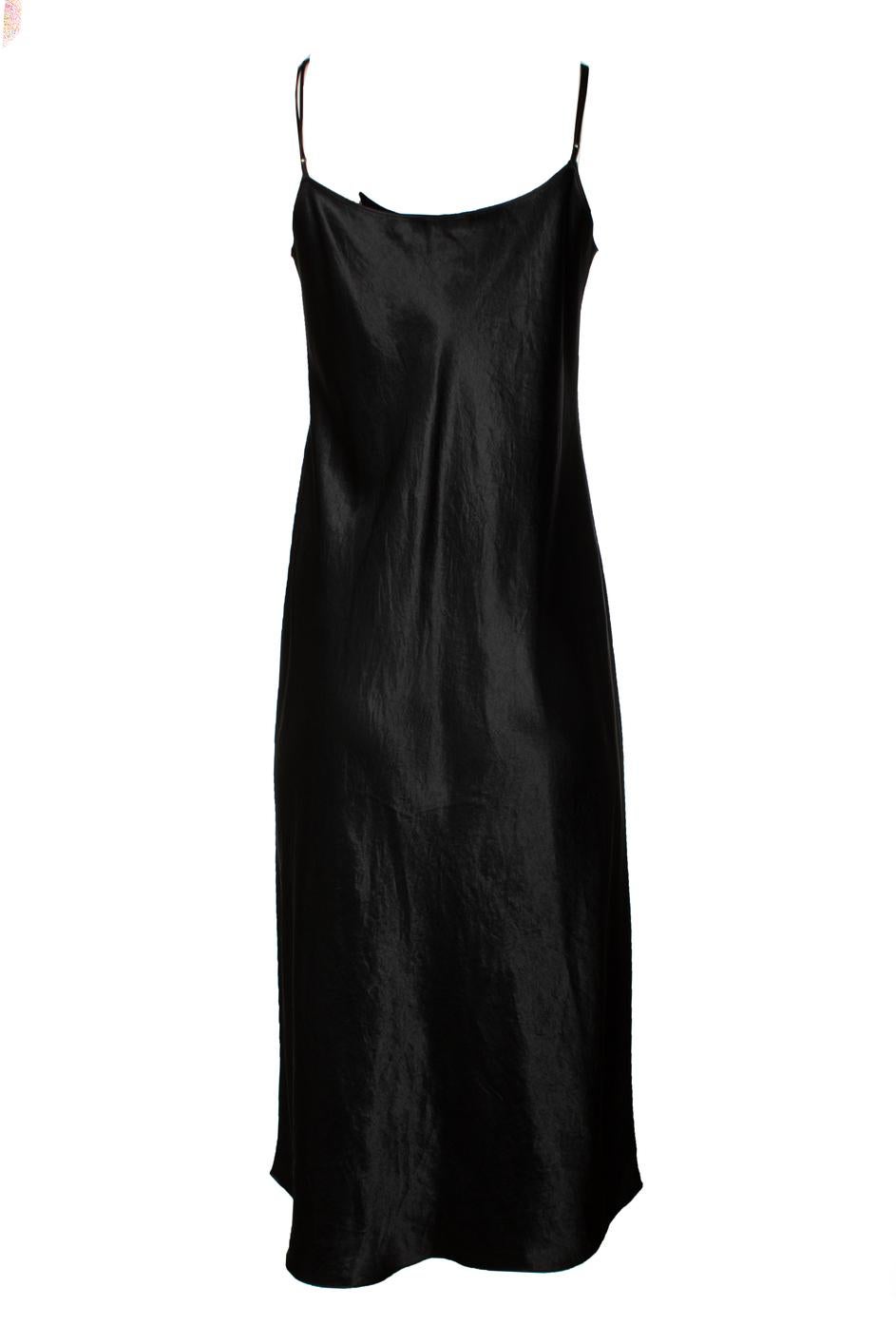 Black Vince, black shiny midi dress For Sale