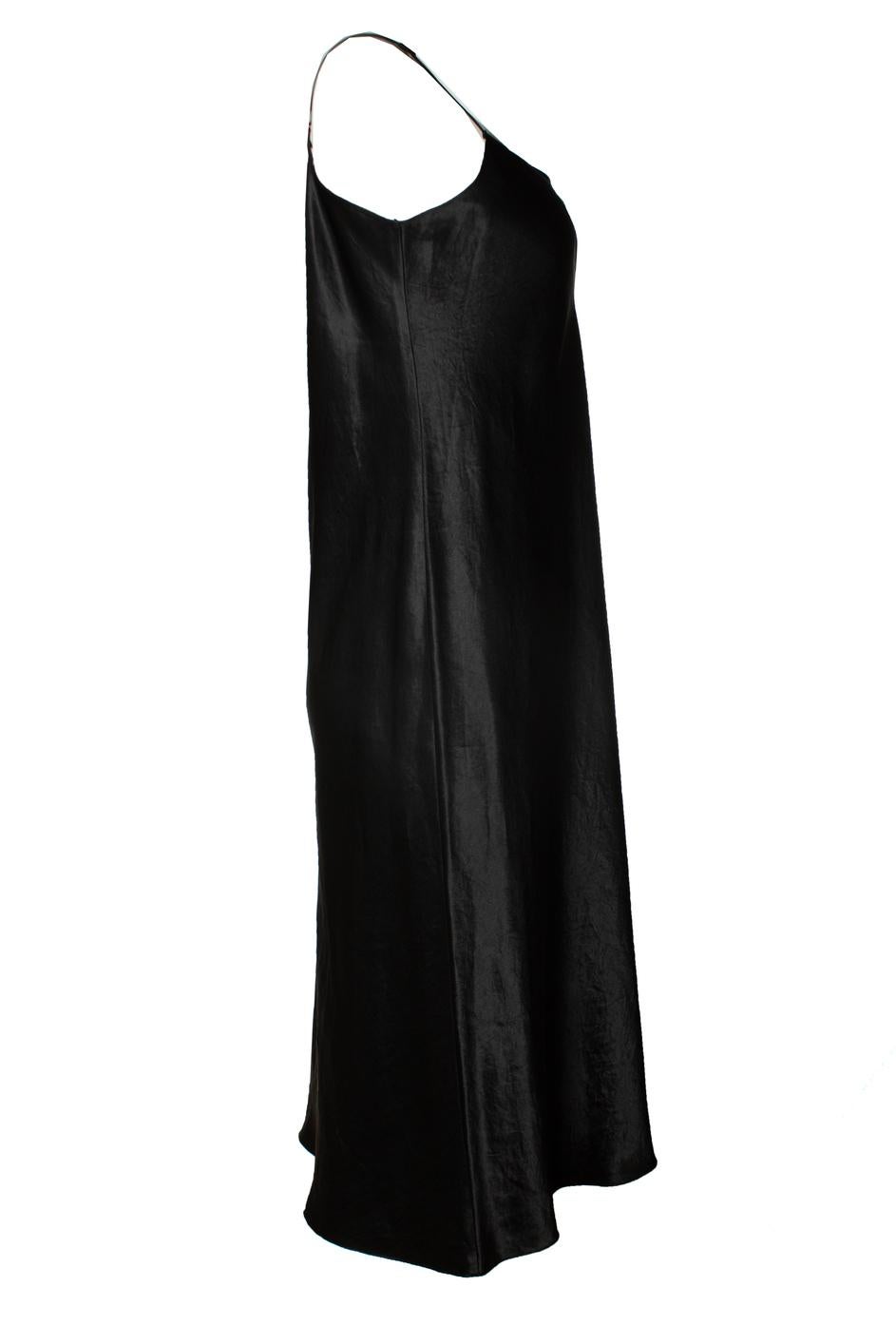 Vince, black shiny midi dress In Good Condition For Sale In AMSTERDAM, NL