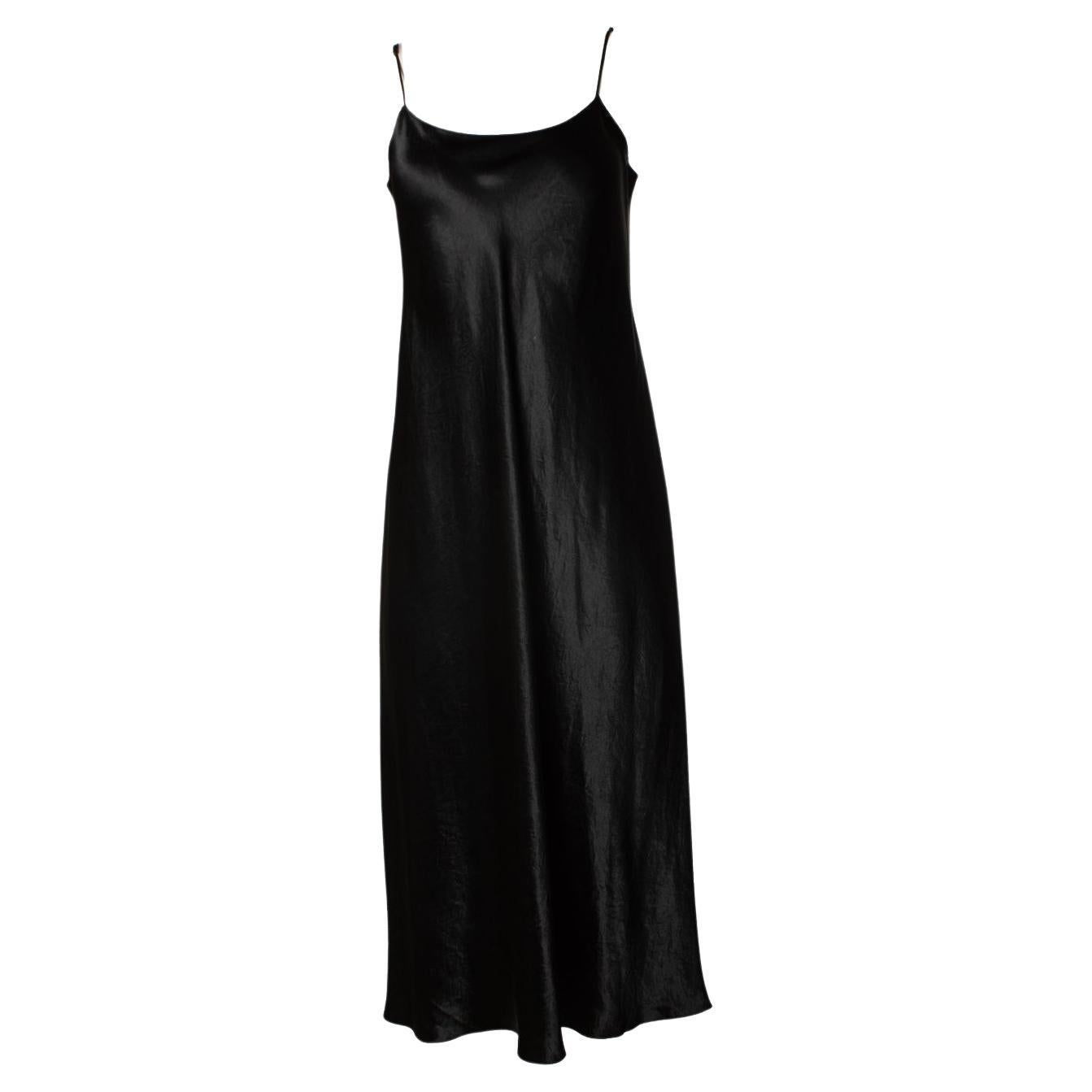Vince, black shiny midi dress For Sale