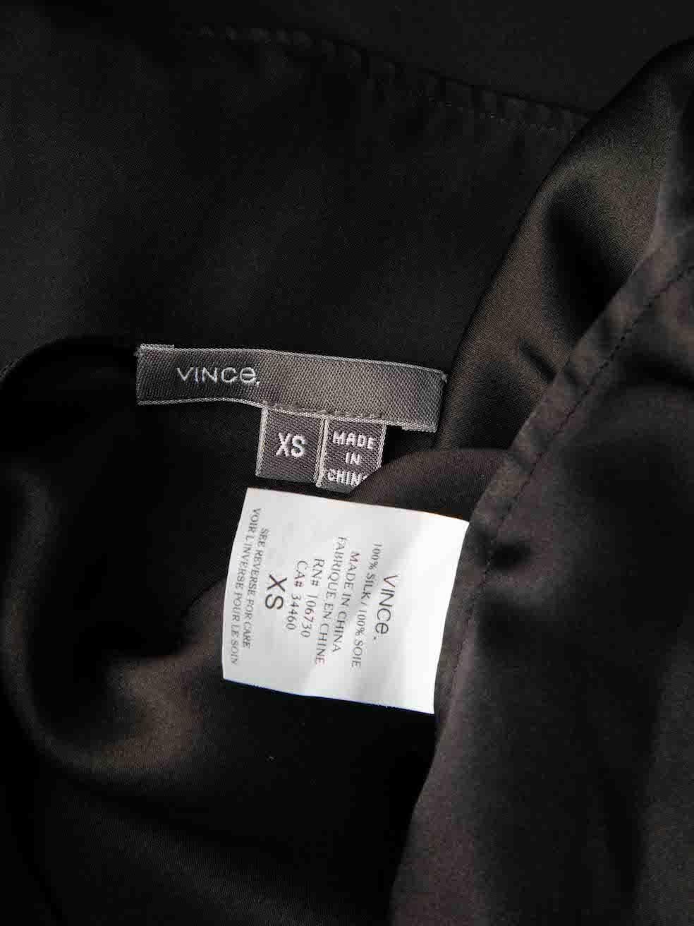 Women's Vince Black Silk Box-Cut Cropped Top Size XS For Sale