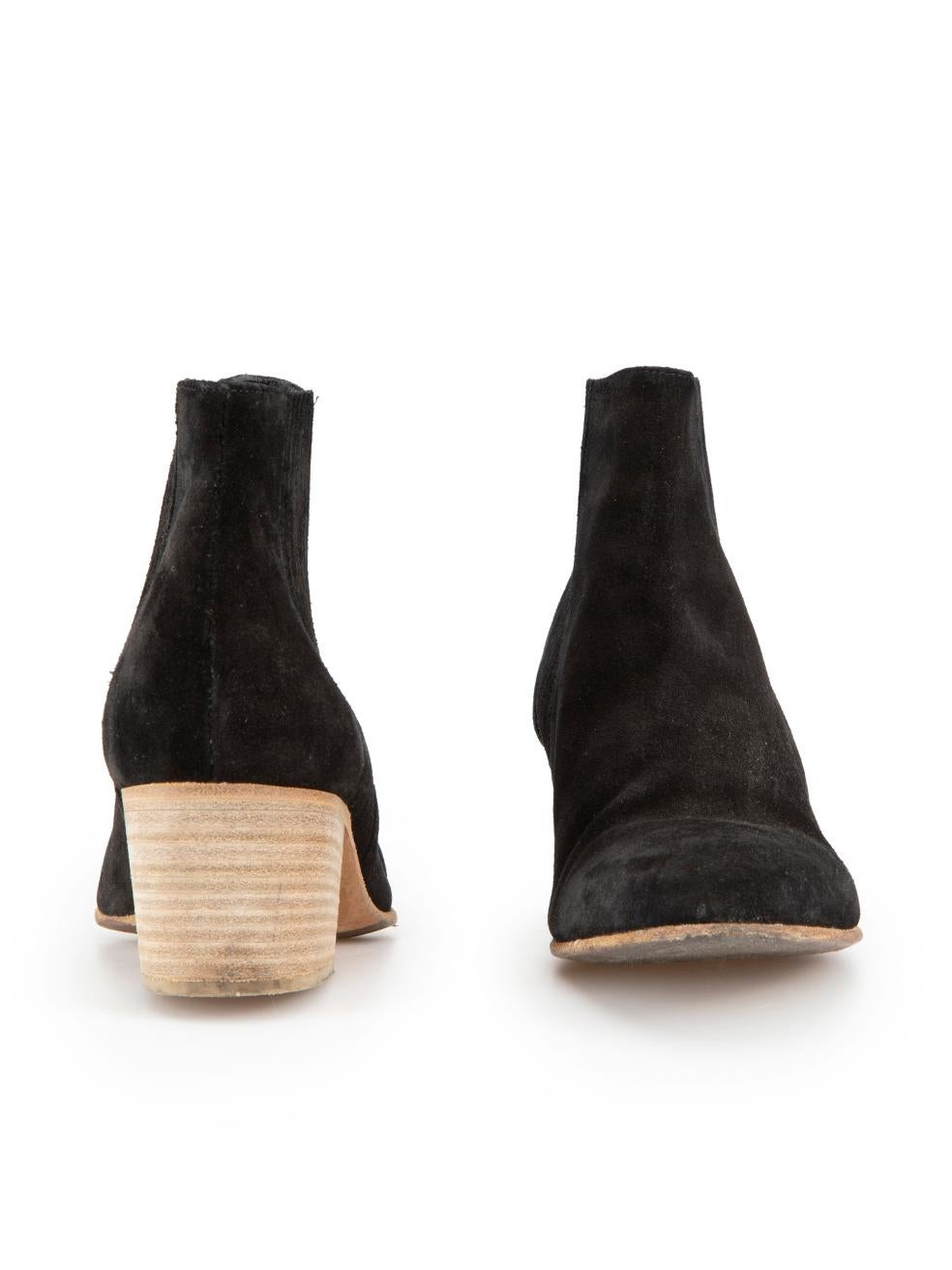 Noir Vince Black Suede Block Heeled Ankle Boots Taille EU 38 en vente