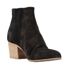 Vince Black Suede Block Heeled Ankle Boots Taille EU 38