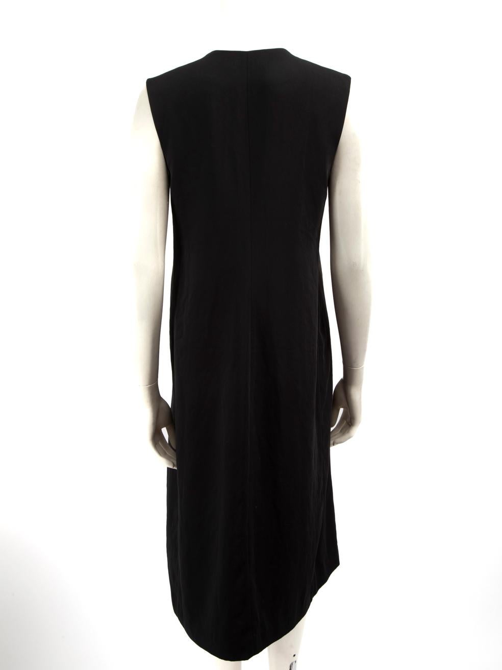 Vince Black V Neck Midi Dress Size M In Good Condition For Sale In London, GB