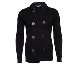 Vince, black vest with anchor buttons