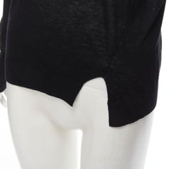 VINCE jersey negro de viscosa clásico de cuello alto y manga larga XS